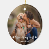 Pet Memorial Personalisiert 2 Foto Paw Prints Keramik Ornament (Links)