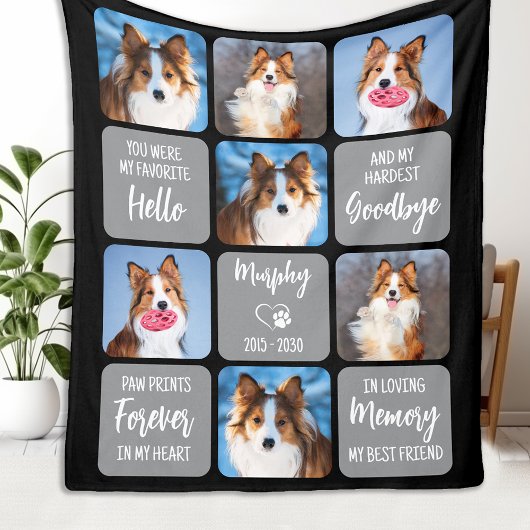 Pet Memorial Personalisiert 7 Bilder Sammelhund Fleecedecke