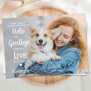Pet Memorial Personalisiert Beileid Dog Foto Dankeskarte
