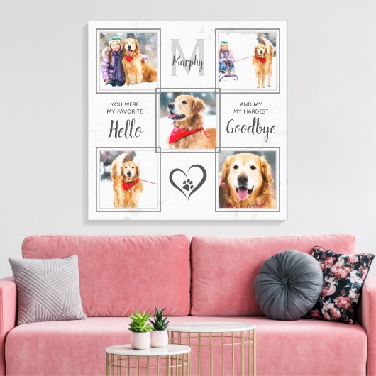 Pet Memorial Personalisiert Einzigartig 5 FotoColl Leinwanddruck (Insitu (Wohnzimmer))