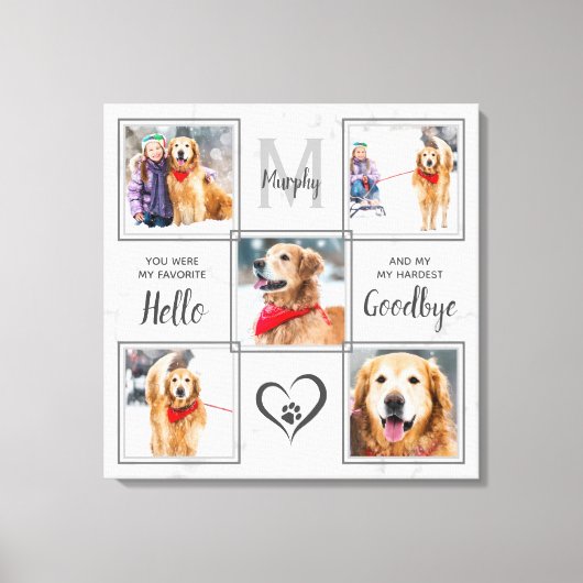 Pet Memorial Personalisiert Einzigartig 5 FotoColl Leinwanddruck (Vorderseite)