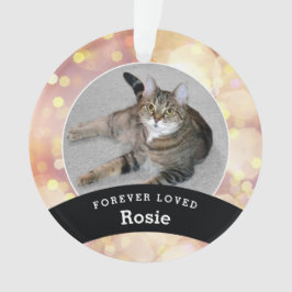 Pet Memorial Personalisiert Gold Bokeh Foto hinzuf Ornament