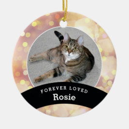 Pet Memorial Personalisiert Gold Bokeh Hinzufügen  Keramik Ornament