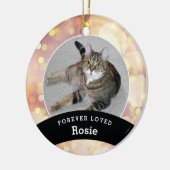 Pet Memorial Personalisiert Gold Bokeh Hinzufügen  Keramik Ornament (Links)