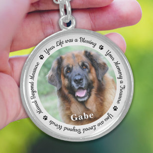 Pet Memorial Personalisiert Hund Foto Paw Prints Sterling Silberkette