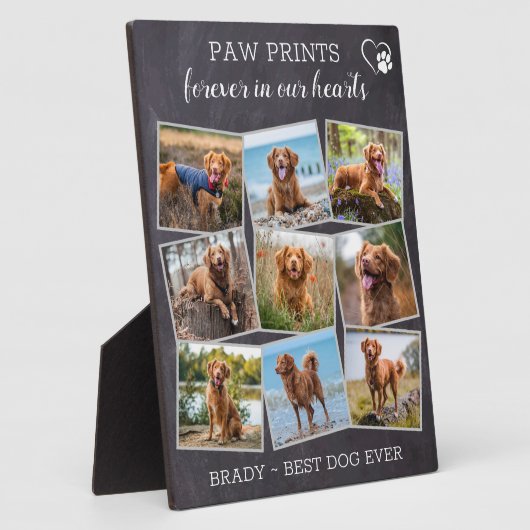Pet Memorial Personalisiert Paw Prints Dog Foto Fotoplatte (Seite)