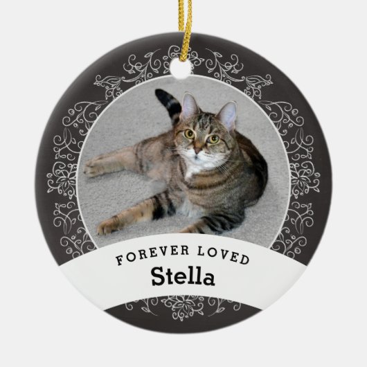 Pet Memorial Personalisierte Chalkboard Hinzufügen Keramik Ornament (Vorne)