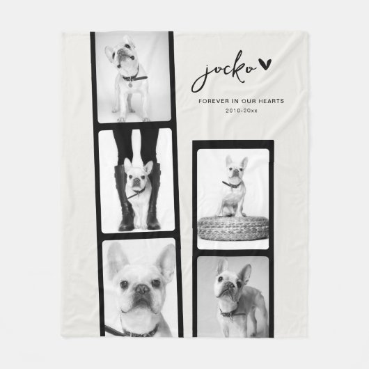 Pet Memorial Personalized Photo Strip Collage  Fleecedecke (Vorderseite)