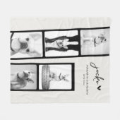 Pet Memorial Personalized Photo Strip Collage  Fleecedecke (Vorderseite (Horizontal))