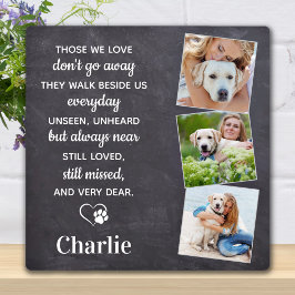Pet Memorial Pet Loss Beileid Geschenk 3 Hund Foto Fotoplatte