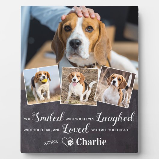 Pet Memorial Pet Loss Geschenk Personalisiert 4 Fo Fotoplatte (Vorderseite)