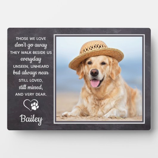 Pet Memorial Pet Loss Geschenk Personalisierter Hu Fotoplatte (Vorderseite)