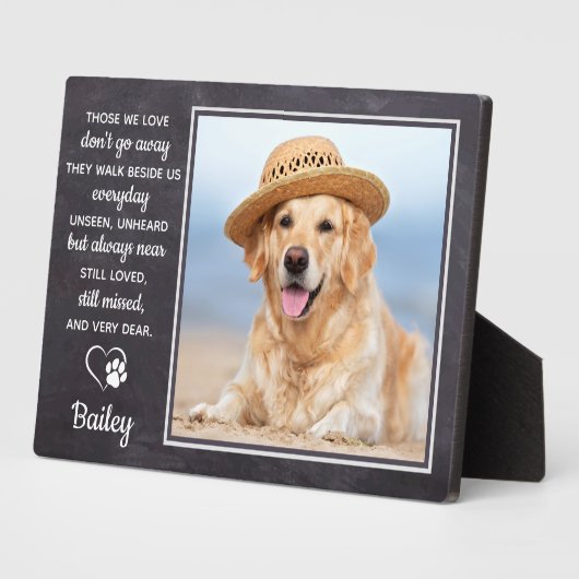 Pet Memorial Pet Loss Geschenk Personalisierter Hu Fotoplatte (Seite)