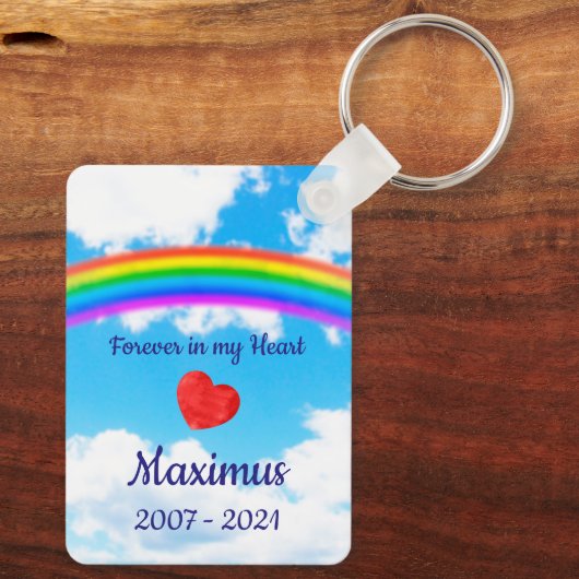 Pet Memorial Pet Loss Hund Rainbow Bridge Beileid Schlüsselanhänger (Rückseite)