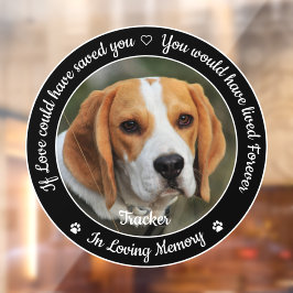 Pet Memorial Pet Loss Keepake Beileid Foto  Fensteraufkleber