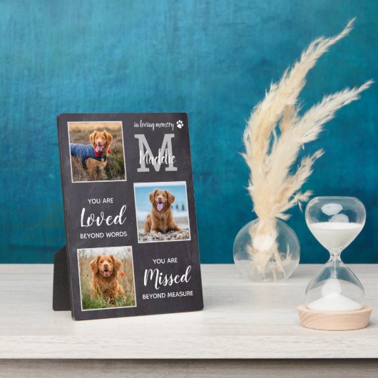 Pet Memorial Pet Loss Keepake Dog Collage Fotoplatte (Seite)