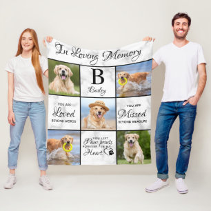 Pet Memorial Pet Loss Keepake Einzigartiges 5-Hund Fleecedecke