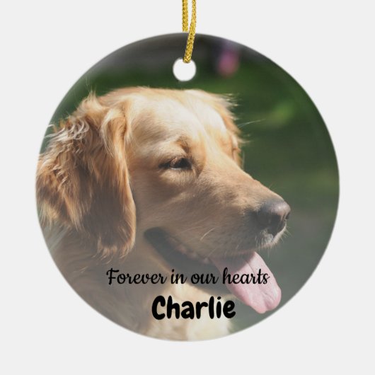Pet Memorial Pet Loss Keepake Geschenk Hund Foto Keramik Ornament (Vorne)