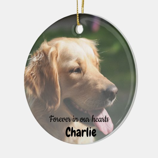 Pet Memorial Pet Loss Keepake Geschenk Hund Foto Keramik Ornament (Links)