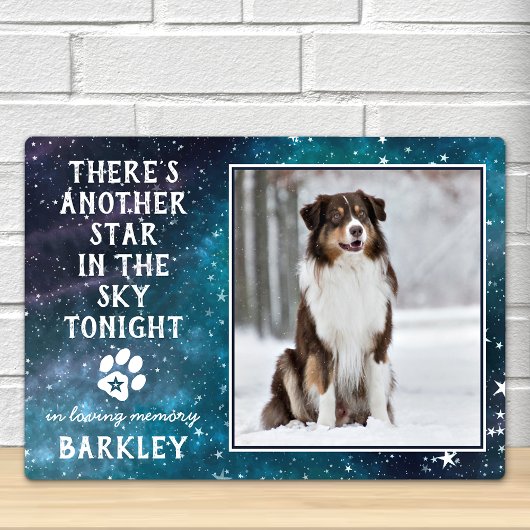 Pet Memorial Pet Loss Keepake Hund Foto Fotoplatte