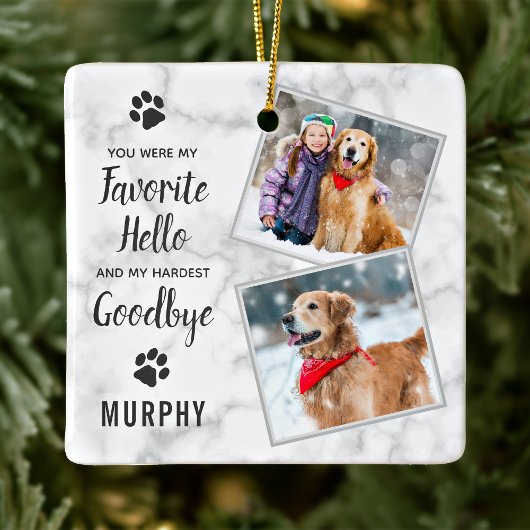 Pet Memorial Pet Loss Keepake Hund Foto Keramikornament