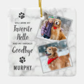 Pet Memorial Pet Loss Keepake Hund Foto Keramikornament (Vorderseite)