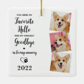 Pet Memorial Pet Loss Personalisiert 3 Hund Foto Keramikornament (Rückseite)