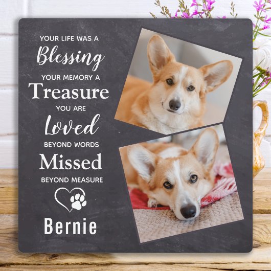 Pet Memorial Pet Loss Personalisiertes Foto Fotoplatte