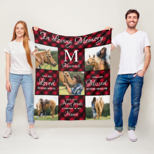 Pet Memorial Pet Loss Rotes Kariertes Einzigartige Fleecedecke