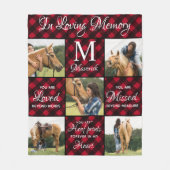 Pet Memorial Pet Loss Rotes Kariertes Einzigartige Fleecedecke (Vorderseite)