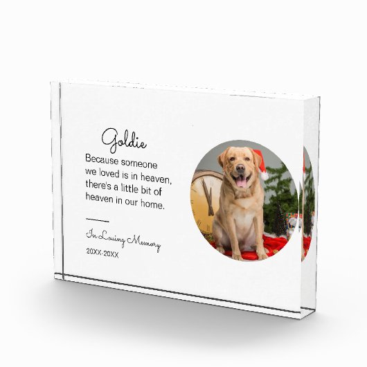 Pet Memorial Portrait Geschenk Katze Verlust Beile Fotoblock (Rechts)