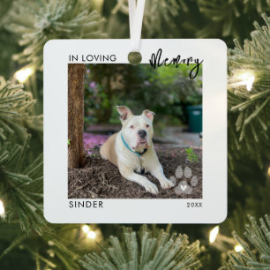 PET-Memorial Print in Love Memory 2 Fotos Ornament Aus Metall