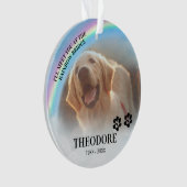 Pet Memorial Rainbow Bridge Foto Weihnachten Ornament (Vorderseite)