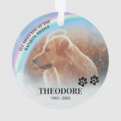 Pet Memorial Rainbow Bridge Foto Weihnachten Ornament (Rückseite)
