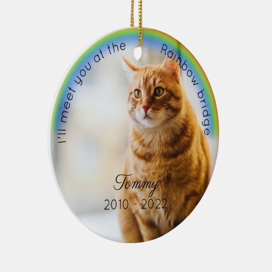 Pet Memorial Rainbow Bridge Weihnachten Keepake Ca Keramik Ornament (Rechts)