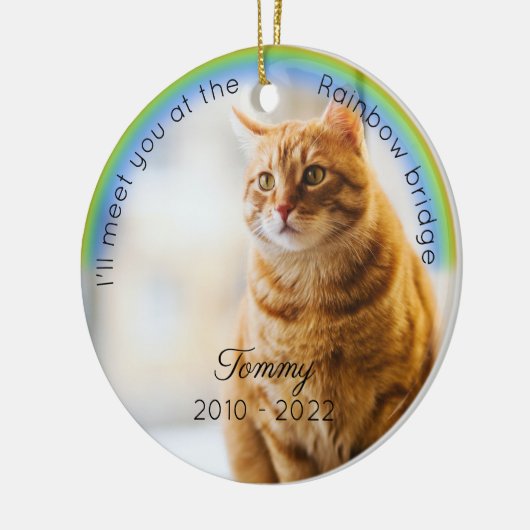 Pet Memorial Rainbow Bridge Weihnachten Keepake Ca Keramik Ornament (Links)