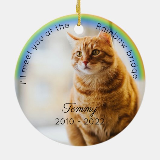 Pet Memorial Rainbow Bridge Weihnachten Keepake Ca Keramik Ornament (Hinten)