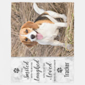 Pet Memorial Smiled Laughed Love Custom Foto Dog Fleecedecke (Vorderseite)