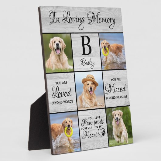 Pet Memorial Unique 5 Foto Pet Loss Keepake Hund Fotoplatte (Seite)