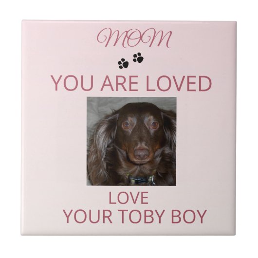 Pet Mom Love Photo Tile Fliese (Vorderseite)