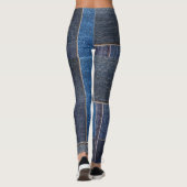 Pet Mom moderne falsche Denim-Patchwork-Jeans mit Leggings (Rückseite)