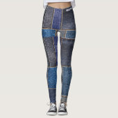 Pet Mom moderne falsche Denim-Patchwork-Jeans mit Leggings (Vorderseite)