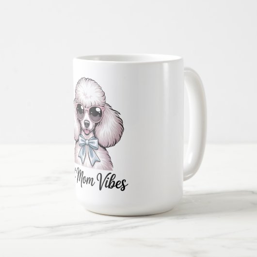 Pet Mom Vibes Poodle Dog Sunglasses Pink Gift Kaffeetasse (VorderseiteRechts)