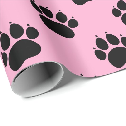Pet-Muster auf rosa Wrapping Paper Geschenkpapier (Rolleneckpunkt)