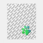 PET NAME Muster farbenfrohe Paw Print Fun Fleecedecke (Vorderseite)