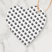 Pet NAME Paw druckt Katze Hund Schwarz-weißer Tier Geschenkanhänger (Rückseite)