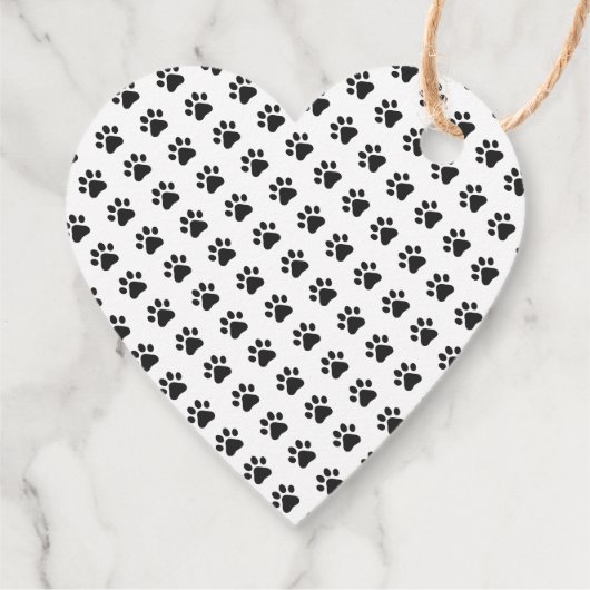 Pet NAME Paw druckt Katze Hund Schwarz-weißer Tier Geschenkanhänger (Rückseite)