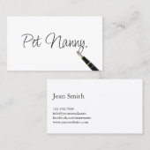 Pet Nanny Elegant Handwriting Script Visitenkarte (Vorne/Hinten)