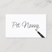 Pet Nanny Elegant Handwriting Script Visitenkarte (Vorderseite)