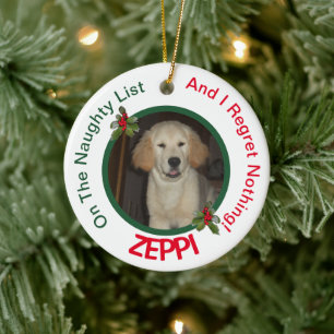 Pet Naughty List Weihnachten Keramik Ornament
